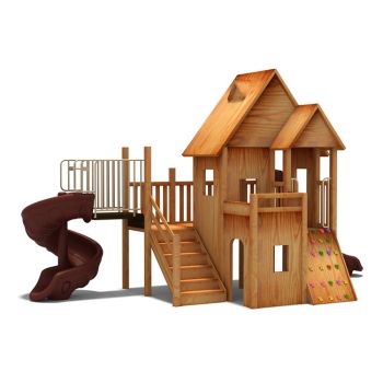 Bộcầu trượt xích đu liên hoàn gỗ 03